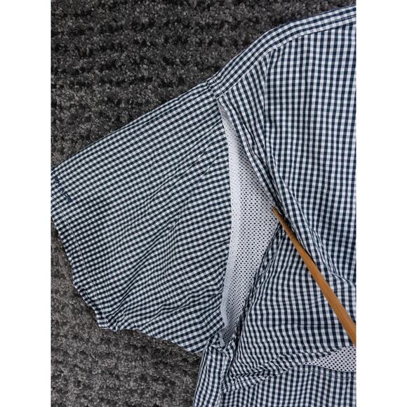 Columbia PFG Shirt Mens Small Black White Gingham Super Bonehead Short Sleeve - Picture 13 of 14